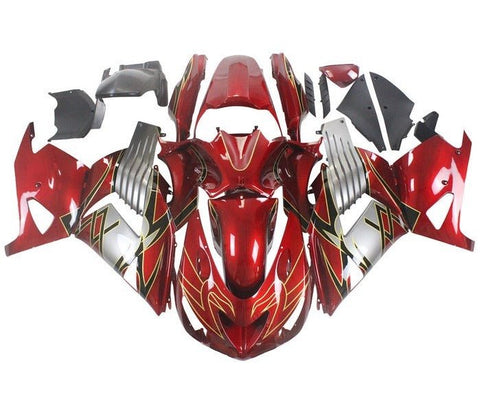 Kawasaki ZX14R Fairings (2006-2011) Dark Red, Silver, Black, Yellow at KingsMotorcycleFairings.com