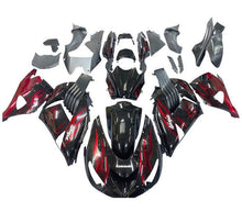 Kawasaki ZX-14R Fairings (2006-2011) Gloss Black, Red Flames at KingsMotorcycleFairings.com