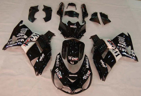 Kawasaki ZX14R Fairings (2006-2011) Black, White West at KingsMotorcycleFairings.com