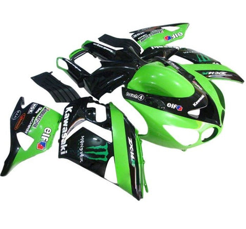 Kawasaki ZX14R Fairings (2006-2011) Green, Black Monster at KingsMotorcycleFairings.com