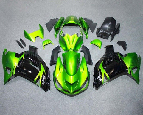 Kawasaki ZX14R Fairings (2006-2011) Metallic Green, Black at KingsMotorcycleFairings.com