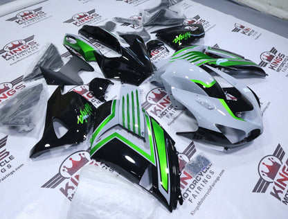 Kawasaki ZX14R Fairings (2006-2011) Nardo Gray, Black, Green at KingsMotorcycleFairings.com