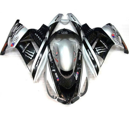 Kawasaki ZX14R Fairings (2006-2011) Silver, Black Elf at KingsMotorcycleFairings.com