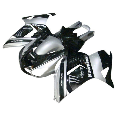 Kawasaki ZX14R Fairings (2006-2011) Silver, Black Monster at KingsMotorcycleFairings.com