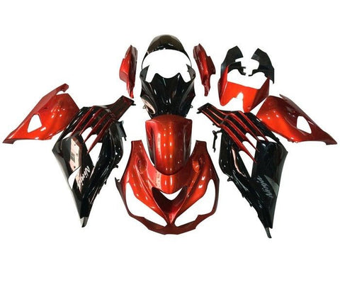Kawasaki ZX14R Fairings (2012-2024) Gloss Dark Red, Black at KingsMotorcycleFairings.com