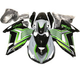 Kawasaki ZX14R Fairings (2012-2024) Gray, Green, Black at KingsMotorcycleFairings.com