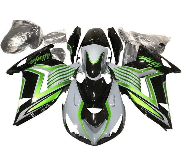 Kawasaki ZX14R Fairings (2012-2024) Gray, Green, Black at KingsMotorcycleFairings.com