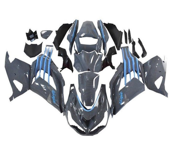Kawasaki ZX14R Fairings (2012-2024) Nardo Gray, Blue at KingsMotorcycleFairings.com