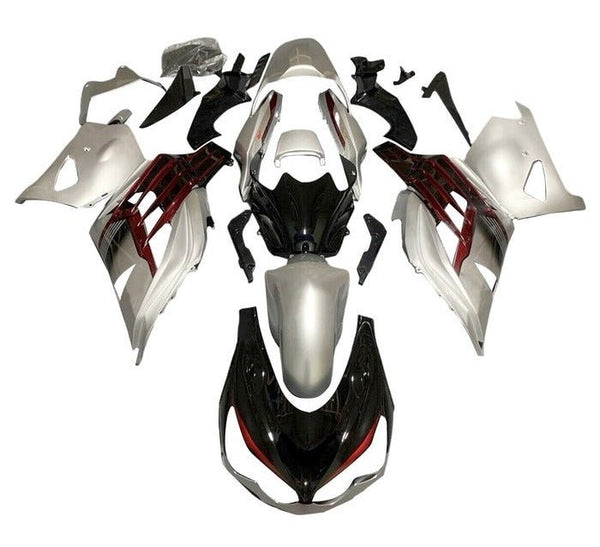 Kawasaki ZX14R Fairings (2012-2024) Silver, Black, Dark Red at KingsMotorcycleFairings.com