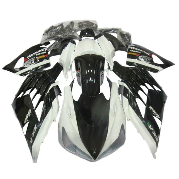 Kawasaki ZX14R Fairings (2012-2024) White, Black RR at KingsMotorcycleFairings.com