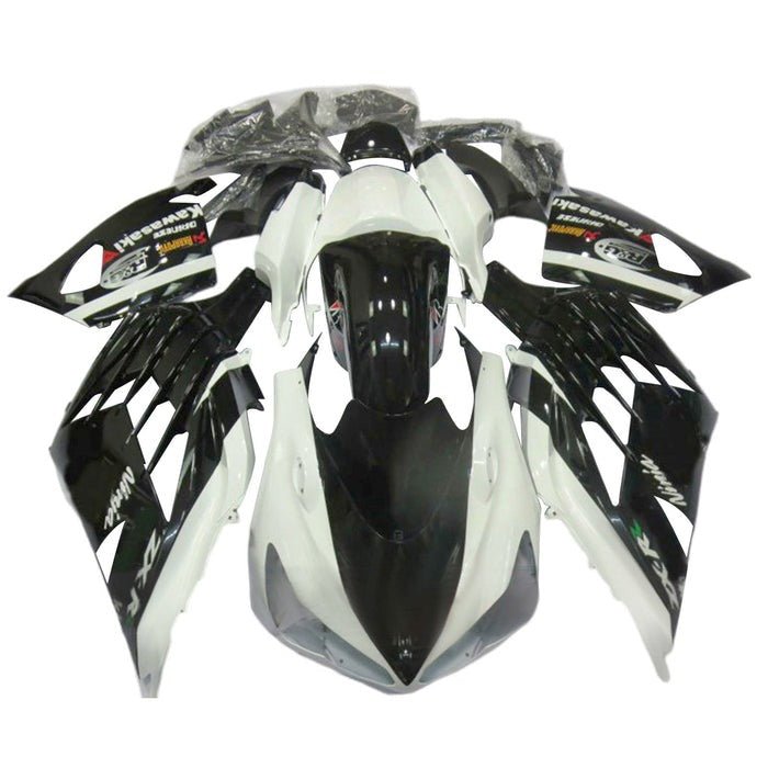 Kawasaki ZX-14R Fairings (2012-2024) White, Black RR at KingsMotorcycleFairings.com