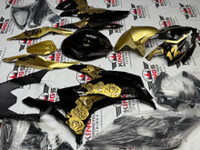 Kawasaki ZX4R Fairings (2019-2025) Faux Carbon Fiber, Gold Roses from KingsMotorcycleFairings.com