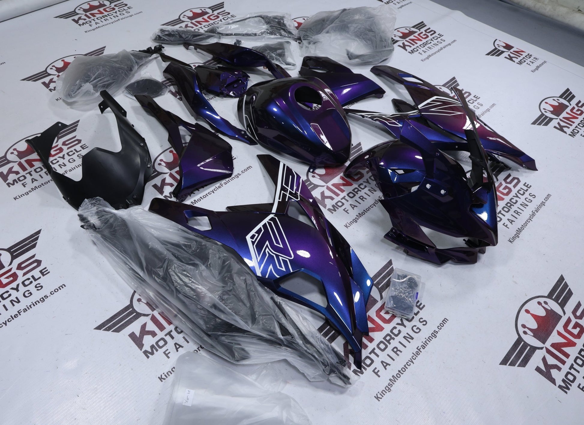 Kawasaki ZX4RR Fairing Kit (2019-2025) Purple, Blue Chameleon, White from KingsMotorcycleFairings.com