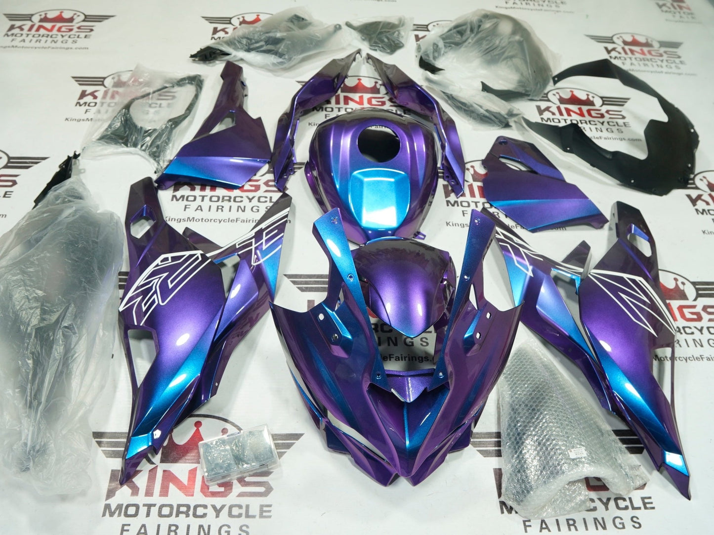 Kawasaki ZX4RR Fairings (2019-2025) Blue, Purple Fade at KingsMotorcycleFairings.com