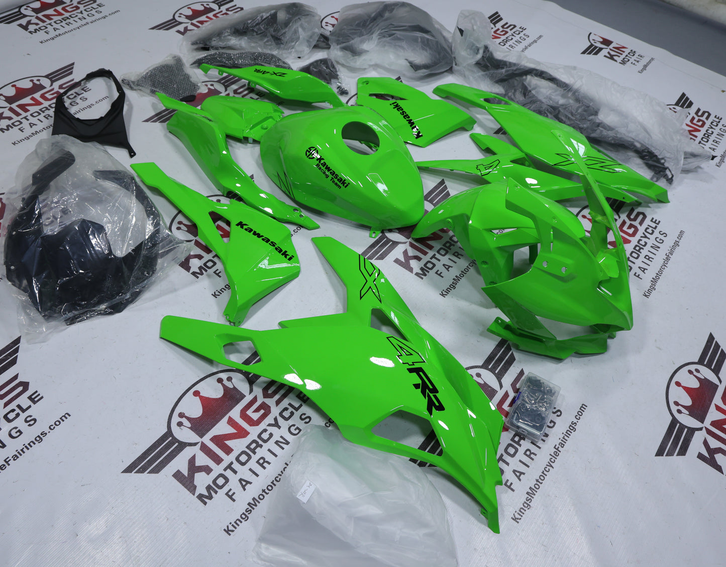 Kawasaki ZX4RR Fairings (2019-2025) Green KRT from KingsMotorcycleFairings.com