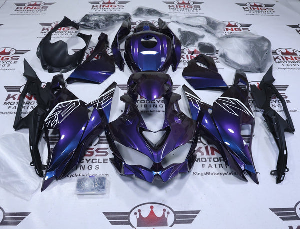 Kawasaki ZX4RR Fairings (2019-2025) Purple, Blue Chameleon, White at KingsMotorcycleFairings.com