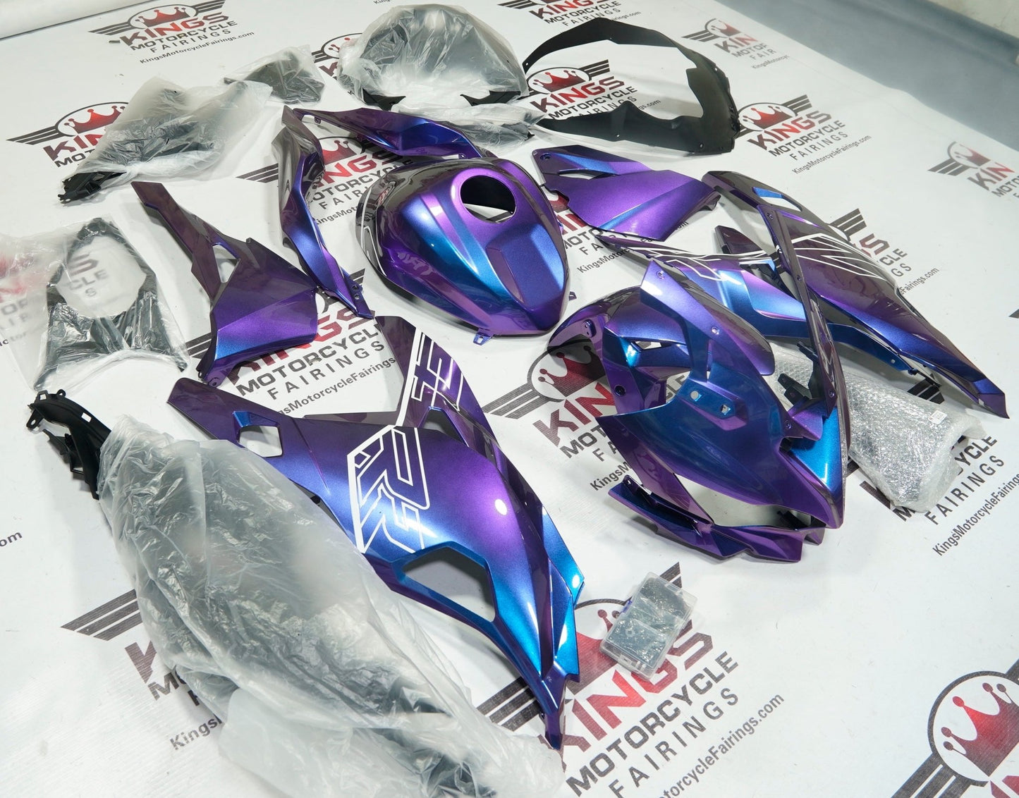 Kawasaki ZX4RR Fairings (2019-2025) Purple, Blue Fade by KingsMotorcycleFairings.com