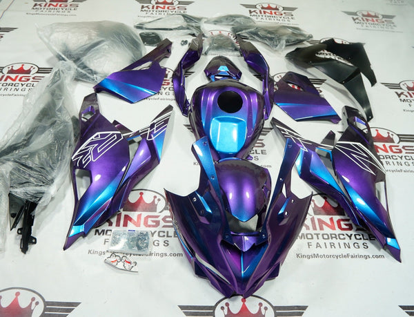Kawasaki ZX4RR Fairings (2019-2025) Purple, Blue, White Gradient at KIingsMotorcycleFairings.com