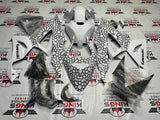 Kawasaki ZX6R 636 Fairing Set (2013-2018) White, Black Moroccan Star at KingsMotorcycleFairings.com