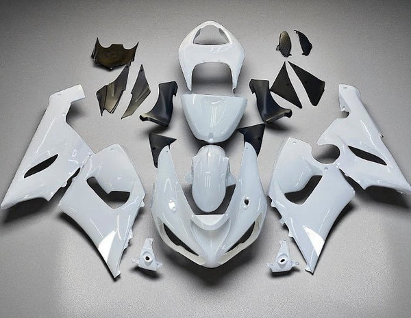 Kawasaki ZX6R 636 Fairings (2005-2006) All White at KingsMotorcycleFairings.com
