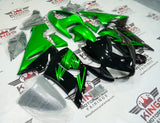 Kawasaki ZX6R 636 Fairings (2005-2006) Black, Green Stripes by KingsMotorcycleFairings.com