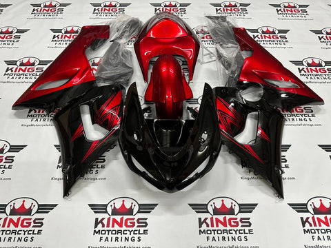 Kawasaki ZX6R 636 Fairings (2005-2006) Black, Dark Red at KingsMotorcycleFairings.com