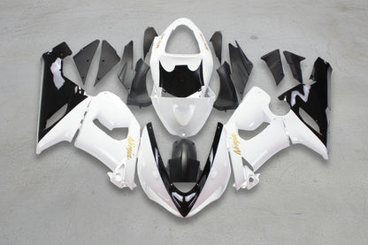 Kawasaki ZX6R 636 Fairings (2005-2006) White, Black, Gold at KingsMotorcycleFairings.com