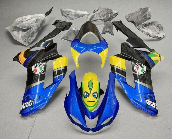 Kawasaki ZX6R 636 Fairings (2007-2008) Blue, Black, Yellow Creature at KingsMotorcycleFairings.com
