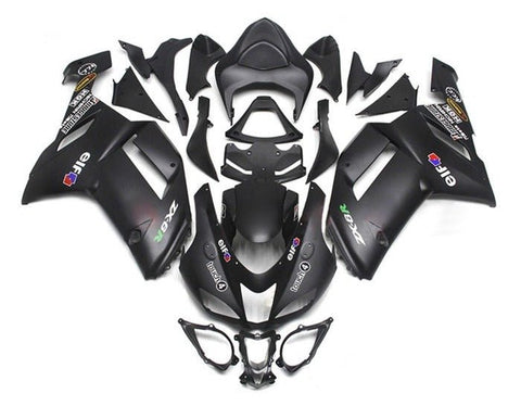 Kawasaki ZX6R 636 Fairings (2007-2008) Matte Black, Elf at KingsMotorcycleFairings.com