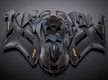 Kawasaki ZX6R 636 Fairings (2007-2008) Matte Black, Gold at KingsMotorcycleFairings.com