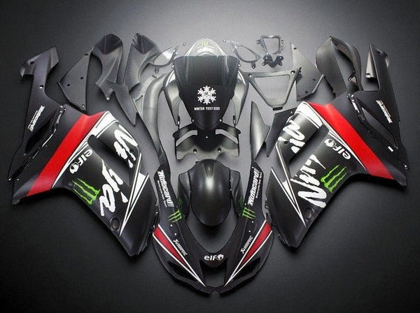 Kawasaki ZX6R 636 Fairings (2007-2008) Matte Black, White, Red Monster at KingsMotorcycleFairings.com