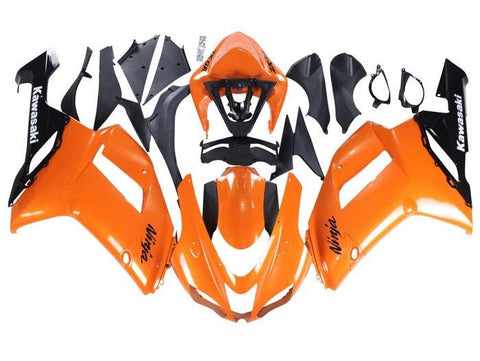 Kawasaki ZX6R 636 Fairings (2007-2008) Orange, Black, White at KingsMotorcycleFairings.com