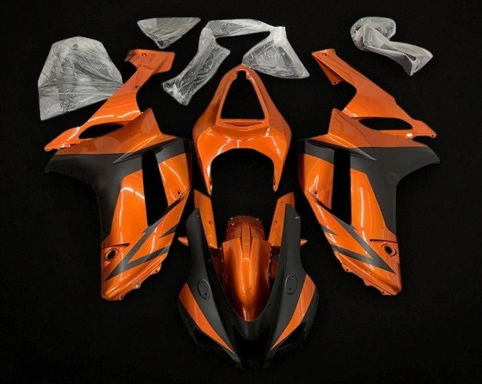 Kawasaki ZX6R 636 Fairings (2007-2008) Orange, Matte Black at KingsMotorcycleFairings.com