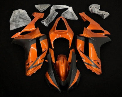 Kawasaki ZX6R 636 Fairings (2007-2008) Orange, Matte Black at KingsMotorcycleFairings.com