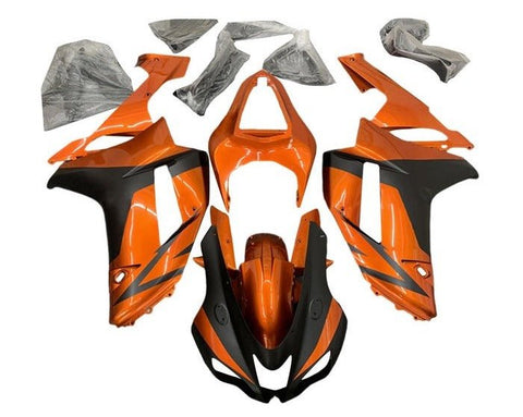 Kawasaki ZX6R 636 Fairings (2007-2008) Orange, Matte Black at KingsMotorcycleFairings.com