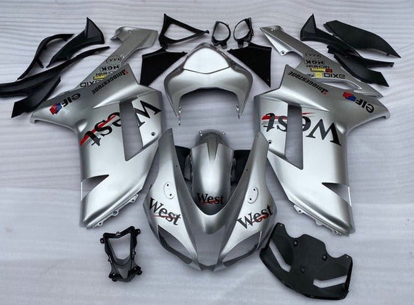 Kawasaki ZX6R 636 Fairings (2007-2008) Silver West at KingsMotorcycleFairings.com