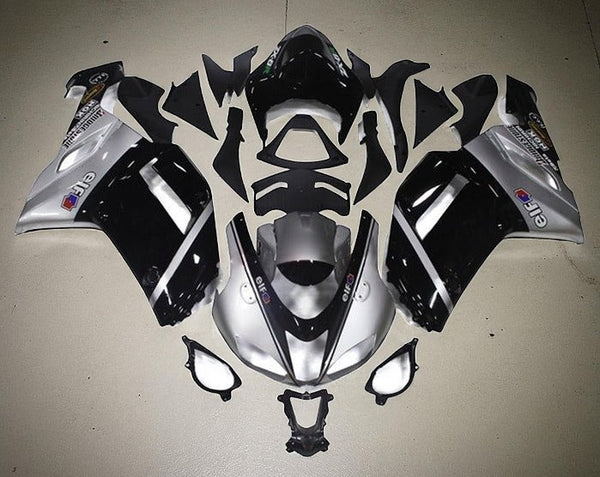 Kawasaki ZX6R 636 Fairings (2007-2008) Silver, Black, Elf at KingsMotorcycleFairings.com