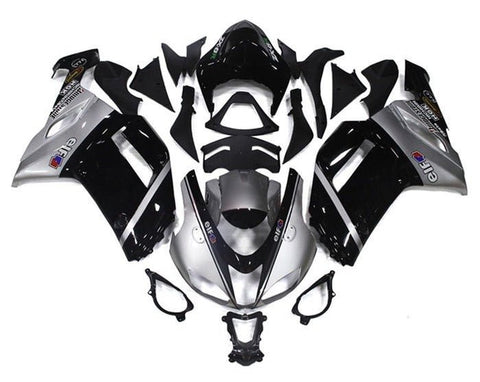 Kawasaki ZX6R 636 Fairings (2007-2008) Silver, Black, Elf at KingsMotorcycleFairings.com