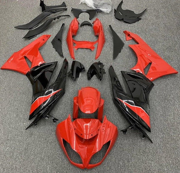 Kawasaki ZX6R 636 Fairings (2009-2012) Gloss Red, Black at KingsMotorcycleFairings.com