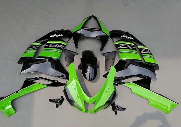 Kawasaki ZX6R 636 Fairings (2009-2012) Green, Black, Silver at KingsMotorcycleFairings.com
