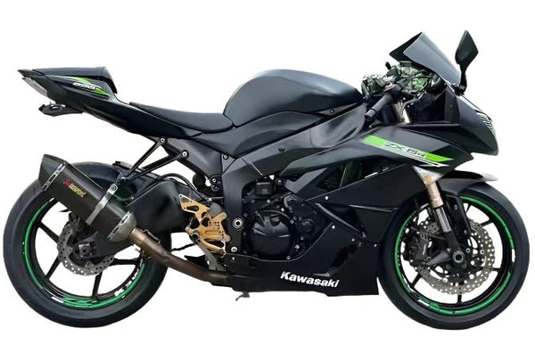 Kawasaki ZX6R 636 Fairings (2009-2012) Matte Black, Green at KingsMotorcycleFairings.com