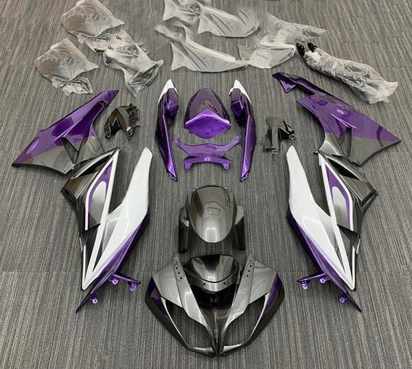 Kawasaki ZX6R 636 Fairings (2009-2012) Purple, Gray, White at KingsMotorcycleFairings.com