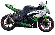 Kawasaki ZX6R 636 Fairings (2009-2012) White, Green, Black Stripe at KingsMotorcycleFairings.com