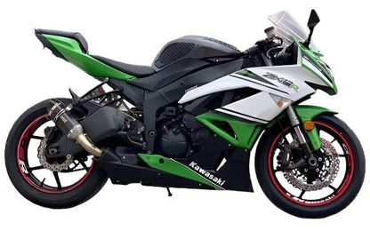 Kawasaki ZX6R 636 Fairings (2009-2012) White, Green, Black Stripe at KingsMotorcycleFairings.com
