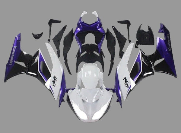 Kawasaki ZX6R 636 Fairings (2009-2012) White, Purple, Black at KingsMotorcycleFairings.com