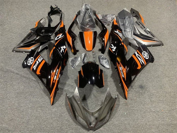 Kawasaki ZX6R 636 Fairings (2013-2018) Black, Orange, White at KingsMotorcycleFairings.com