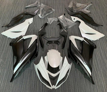 Kawasaki ZX6R 636 Fairings (2013-2018) Gloss White, Matte Black at KingsMotorcycleFairings.com