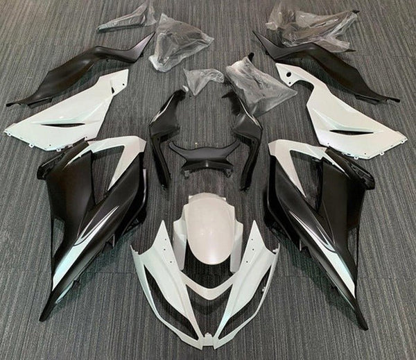 Kawasaki ZX6R 636 Fairings (2013-2018) Gloss White, Matte Black at KingsMotorcycleFairings.com