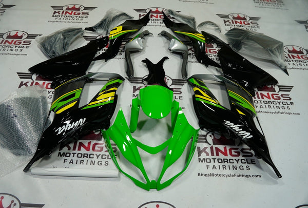 Kawasaki ZX6R 636 Fairings (2013-2018) Green, Black, Gray, Yellow at KingsMotorcycleFairings.com