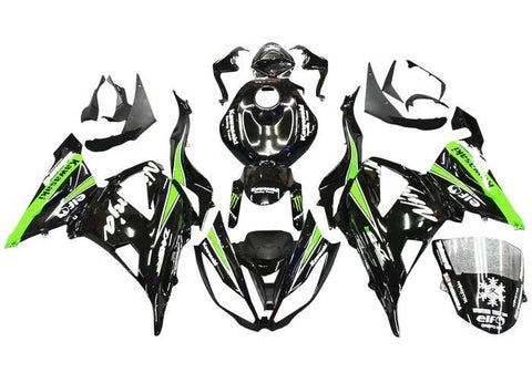 Kawasaki ZX6R 636 Fairings (2013-2018) Green, Black, White, Elf at KingsMotorcycleFairings.com